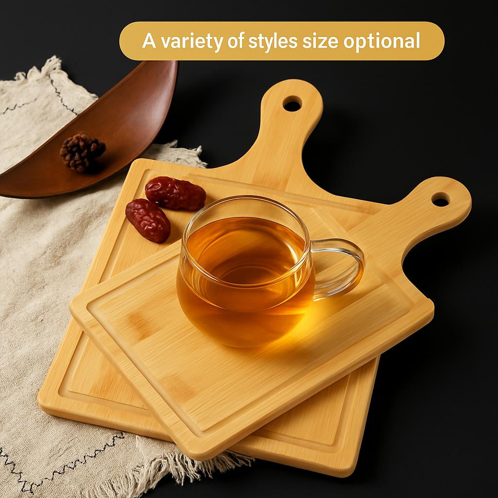 Eco-Friendly Bamboo Dessert and Pizza Serving Tray