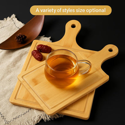 Eco-Friendly Bamboo Dessert and Pizza Serving Tray