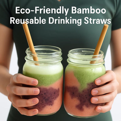 Eco-Friendly Bamboo Reusable Drinking Straws