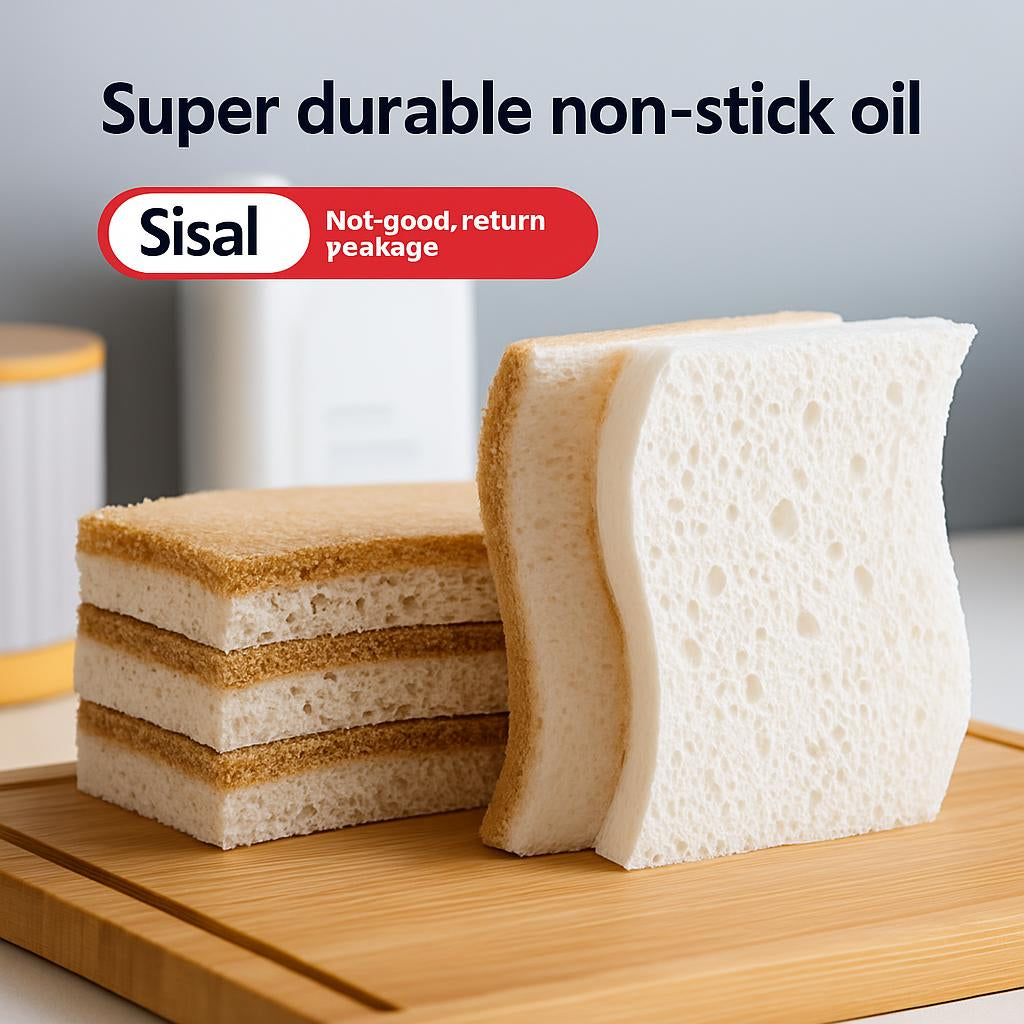 Eco-Friendly Sisal Cleaning Sponge with Wavy Edges