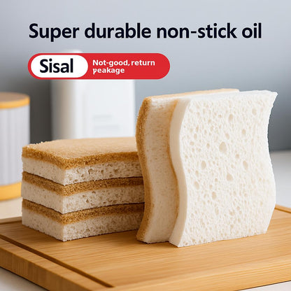 Eco-Friendly Sisal Cleaning Sponge with Wavy Edges