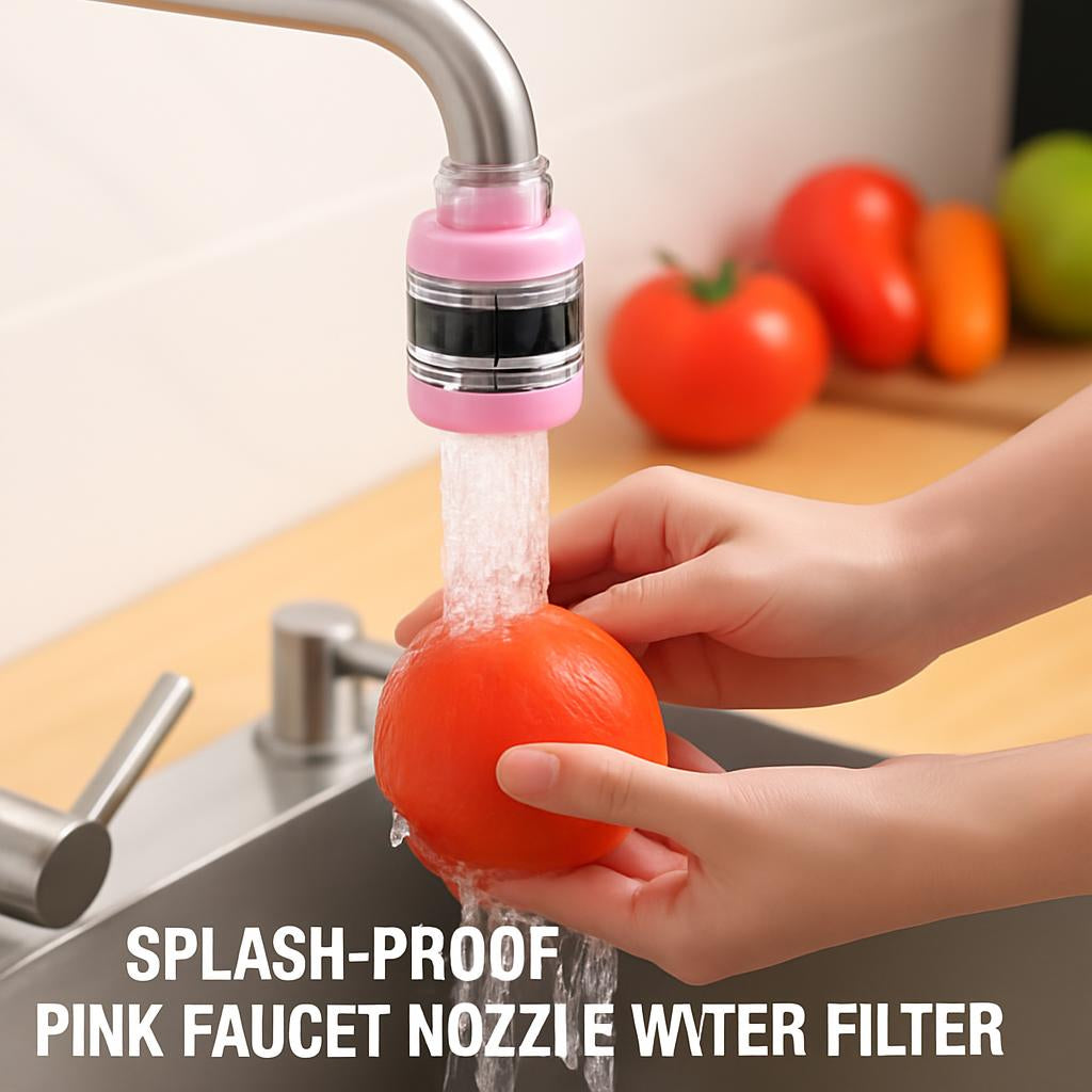 Splash-Proof Pink Faucet Nozzle Water Filter