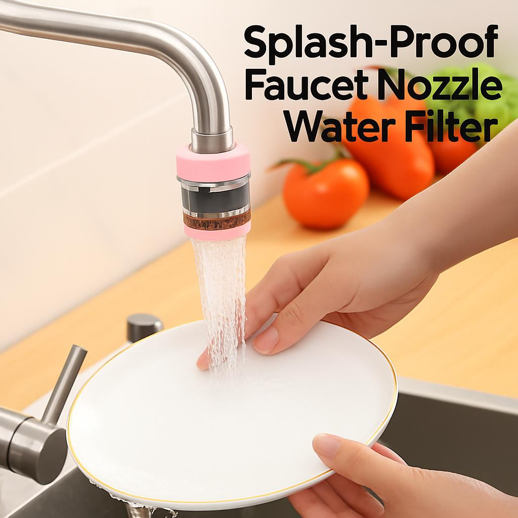 Splash-Proof Pink Faucet Nozzle Water Filter