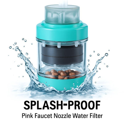Splash-Proof Pink Faucet Nozzle Water Filter