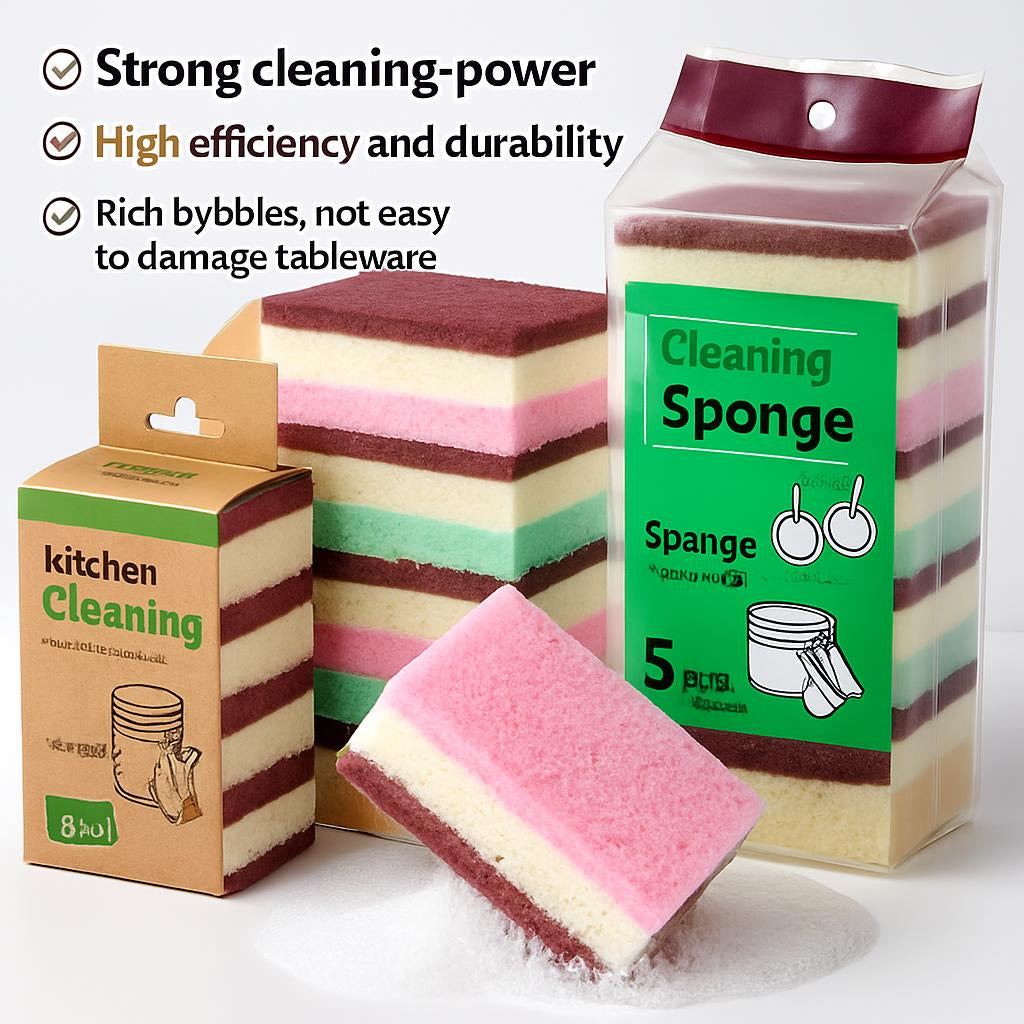Multicolored Eco-Friendly Cleaning Sponges