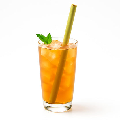 Eco-Friendly Reusable Bamboo Straws - Light Green, Sustainable & Biodegradable
