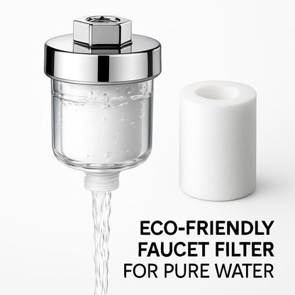 Eco-Friendly Water-Saving Shower Filter in Silver and White