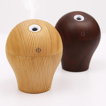 Compact Water-Saving Dark Wood Grain Humidifier for Eco-Friendly Homes
