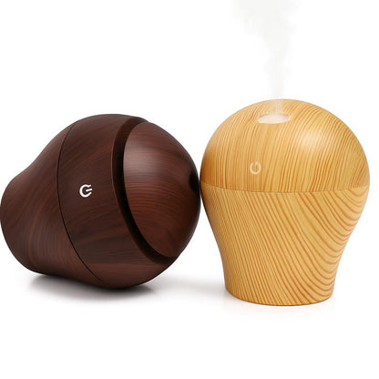 Compact Water-Saving Dark Wood Grain Humidifier for Eco-Friendly Homes