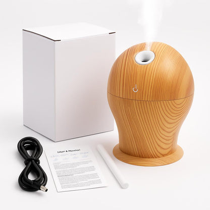 Compact Water-Saving Dark Wood Grain Humidifier for Eco-Friendly Homes
