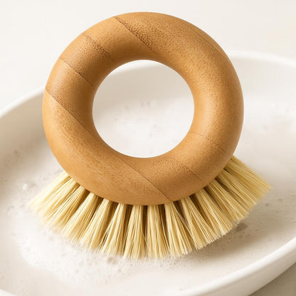 Eco-Friendly Bamboo Scrub Brush with Natural Fiber Bristles