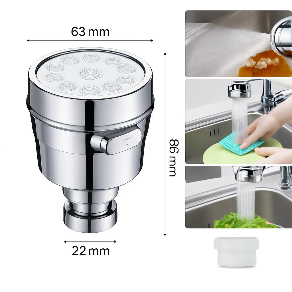 Silver cylindrical water-saving faucet aerator