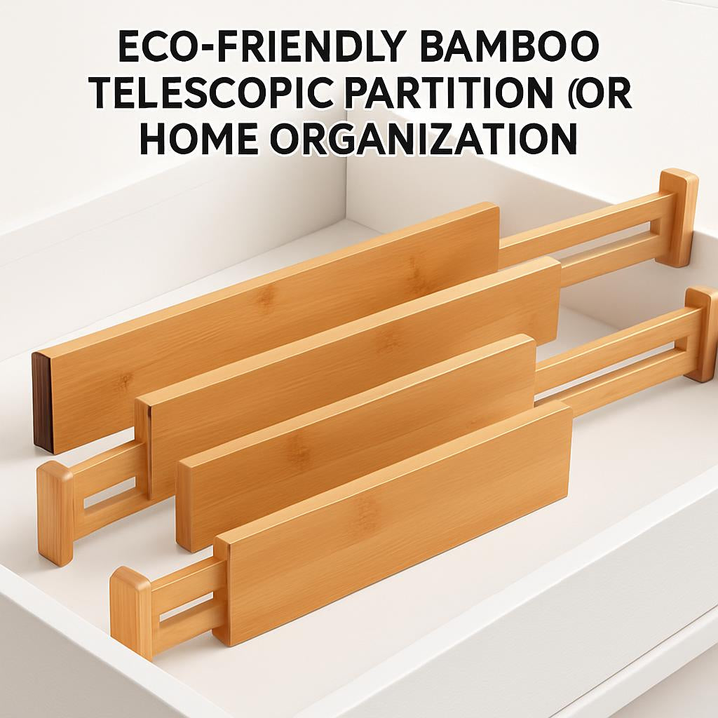 Eco-Friendly Bamboo Telescopic Partition for Home Organization