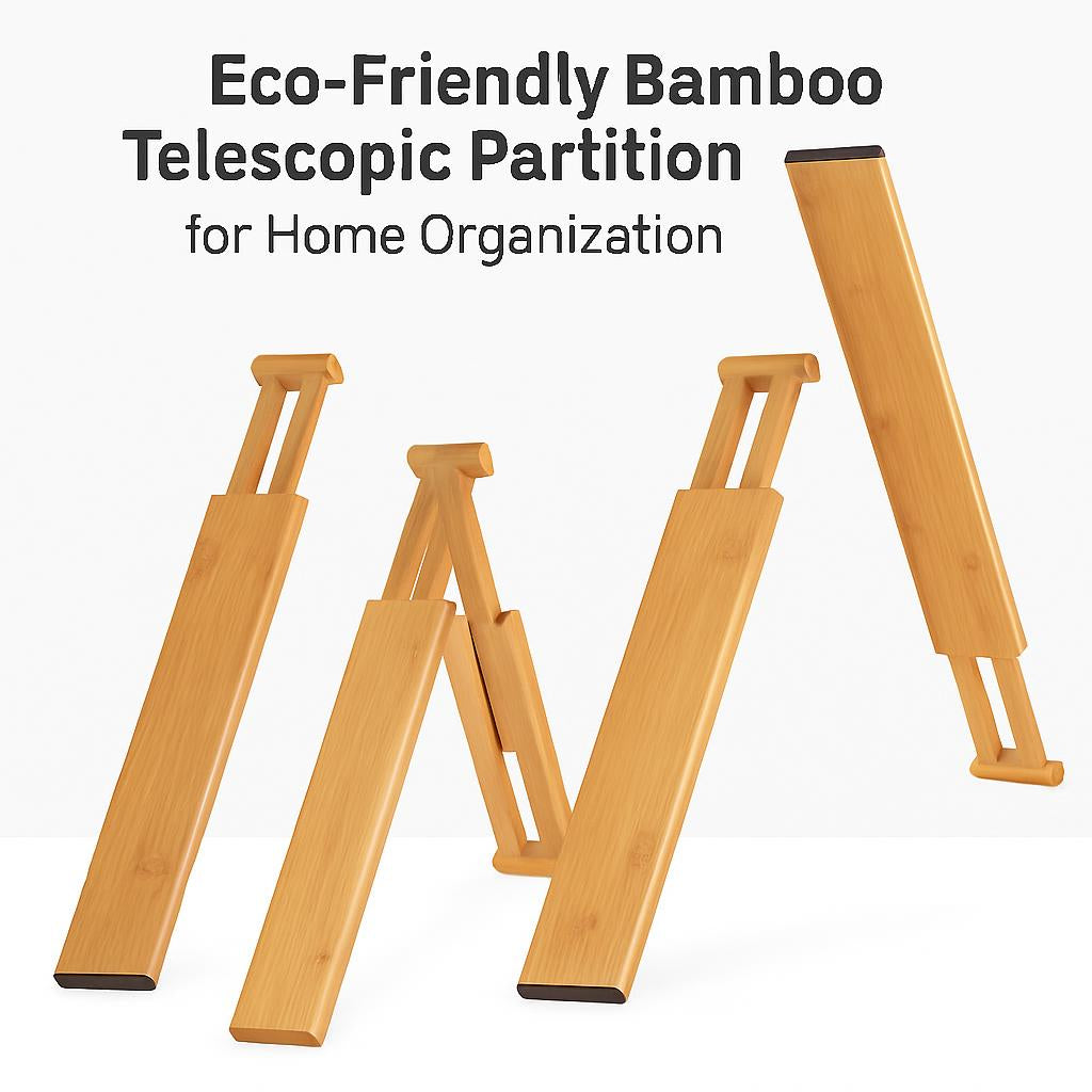 Eco-Friendly Bamboo Telescopic Partition for Home Organization