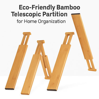 Eco-Friendly Bamboo Telescopic Partition for Home Organization