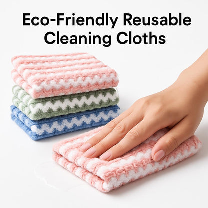 Eco-Friendly Reusable Cleaning Cloths - Sustainable, Multi-Color, Biodegradable
