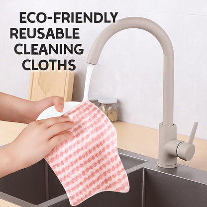 Eco-Friendly Reusable Cleaning Cloths - Sustainable, Multi-Color, Biodegradable