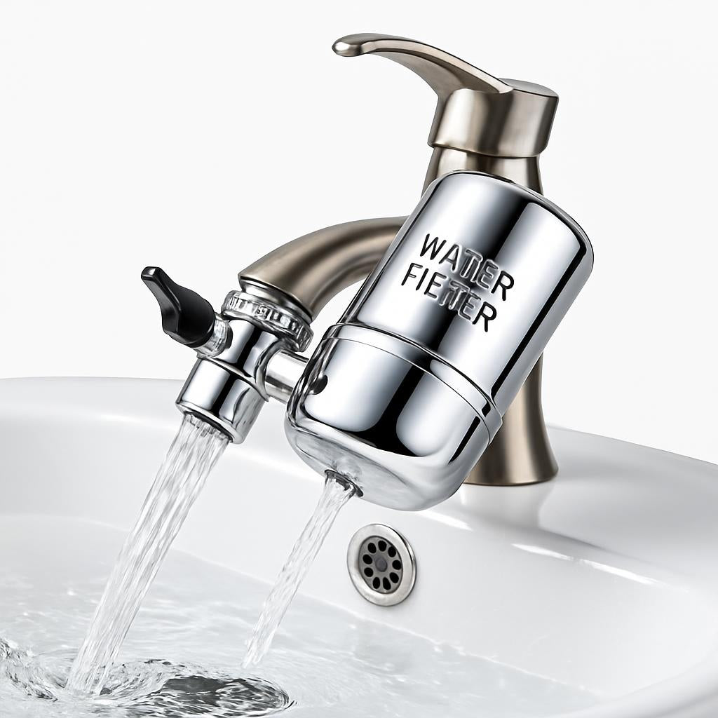Silver Faucet Water Filter - Eco-Friendly, Water-Saving, Durable
