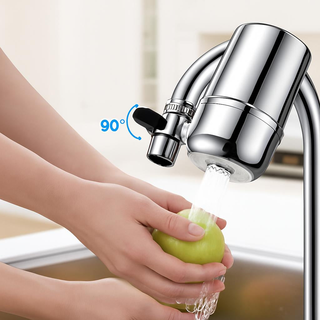 Silver Faucet Water Filter - Eco-Friendly, Water-Saving, Durable