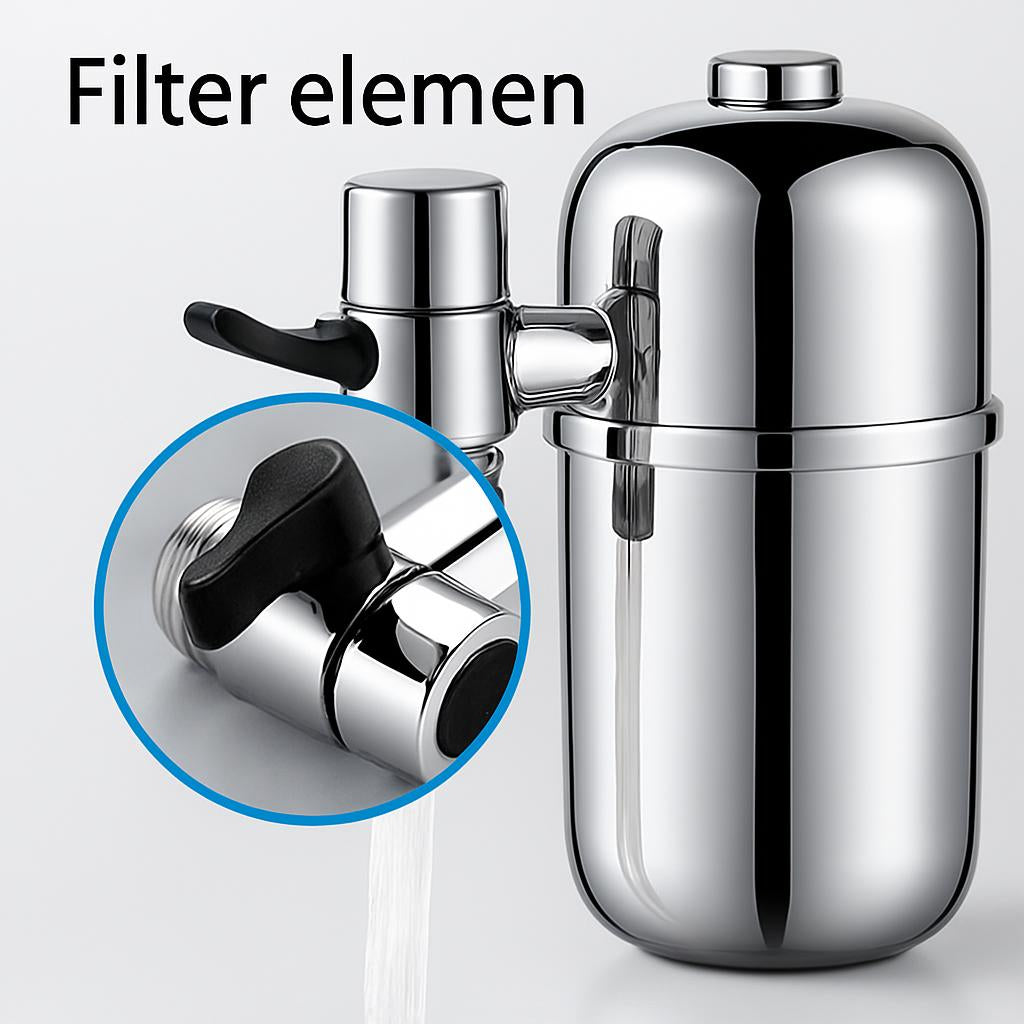 Silver Faucet Water Filter - Eco-Friendly, Water-Saving, Durable