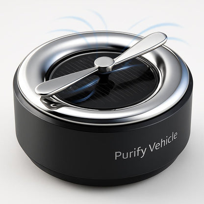 Solar-Powered Portable Air Purifier in Black and Silver
