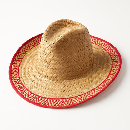 Eco-Friendly Pointed Top Straw Hat with Frills