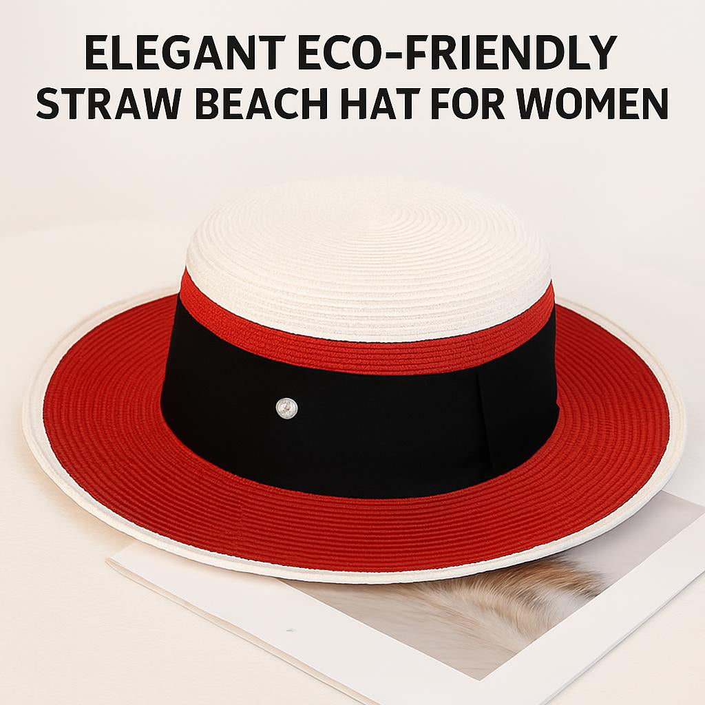 Elegant Eco-Friendly Straw Beach Hat for Women