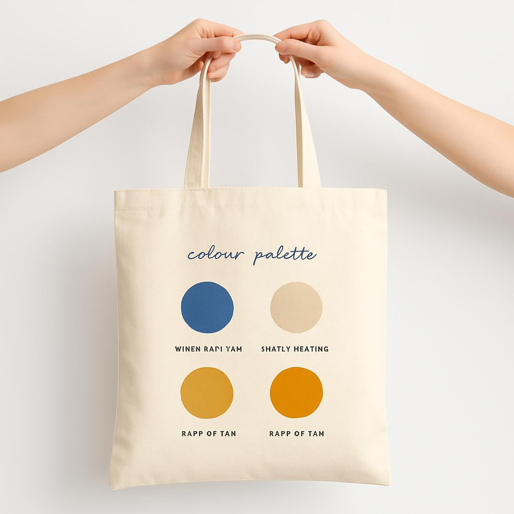 Eco-Friendly Canvas Tote Bag with Multicolored Design