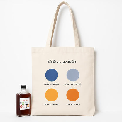 Eco-Friendly Canvas Tote Bag with Multicolored Design