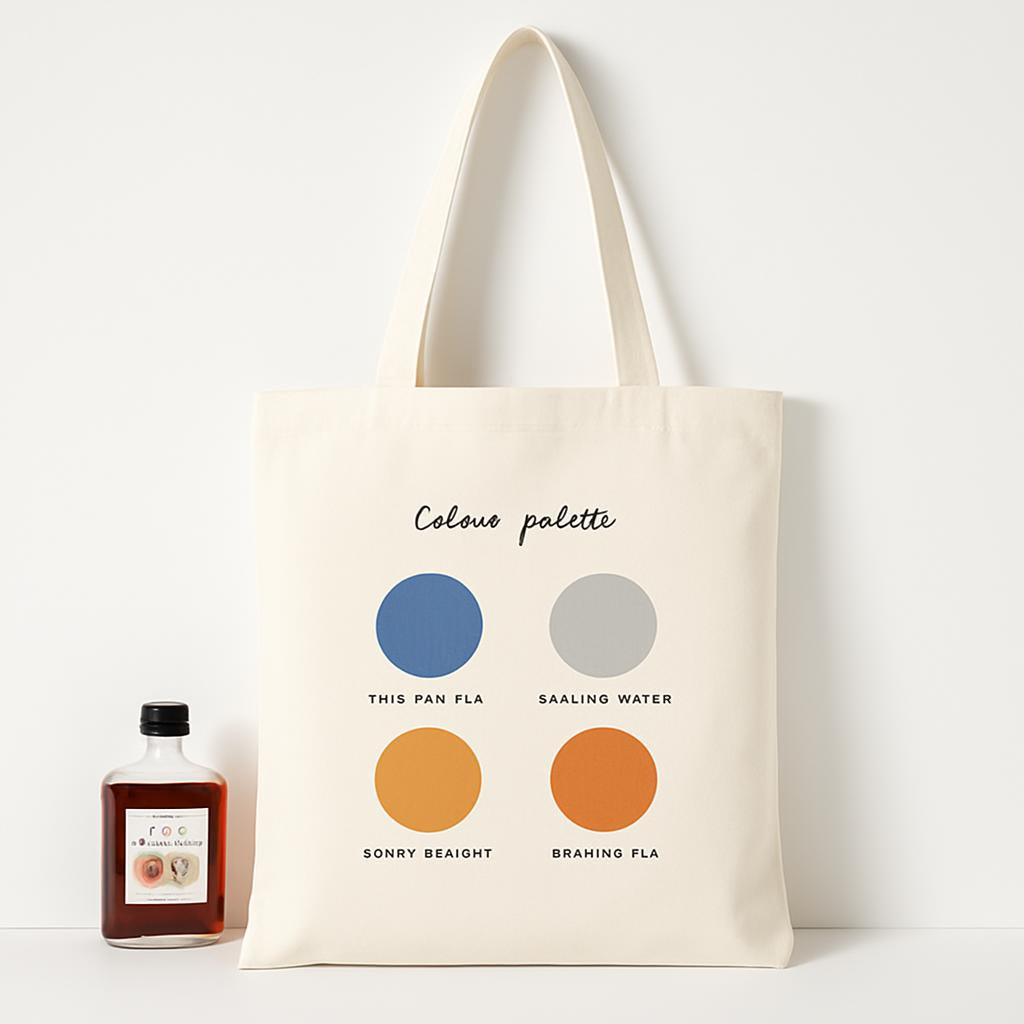 Eco-Friendly Canvas Tote Bag with Multicolored Design