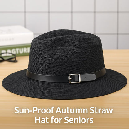 Sun-Proof Autumn Straw Hat for Seniors