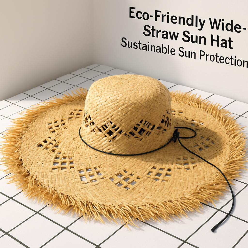 Eco-Friendly Wide-Brim Straw Sun Hat for Sustainable Sun Protection
