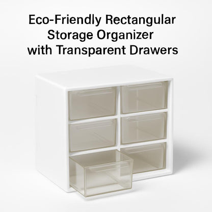 Eco-Friendly Rectangular Storage Organizer with Transparent Drawers