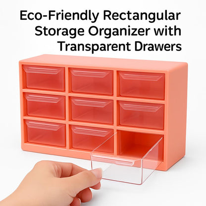 Eco-Friendly Rectangular Storage Organizer with Transparent Drawers