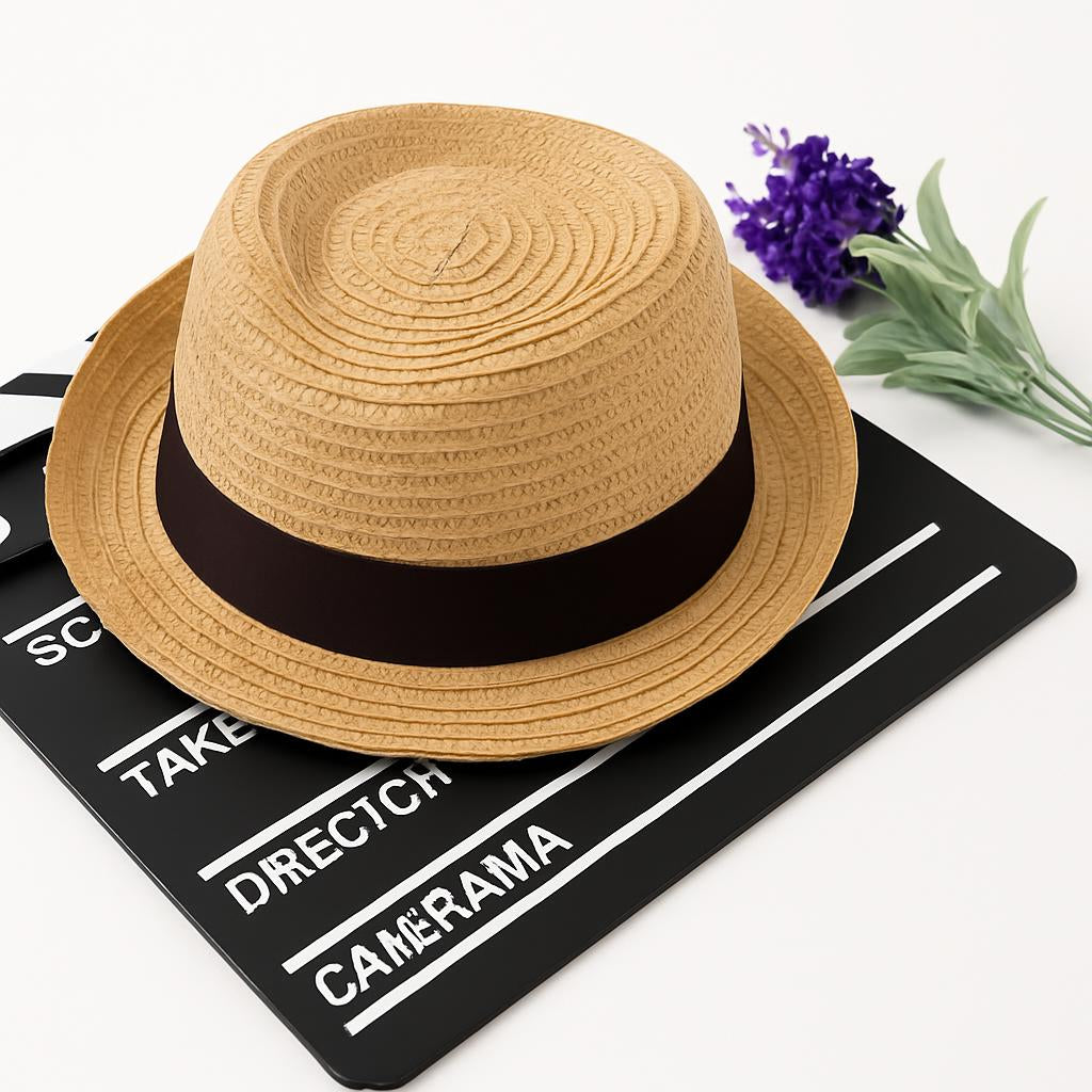 Eco-Friendly Kids Straw Fedora Hat with Black Band