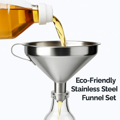 Eco-Friendly Stainless Steel Y Shaped Wine Funnel Set