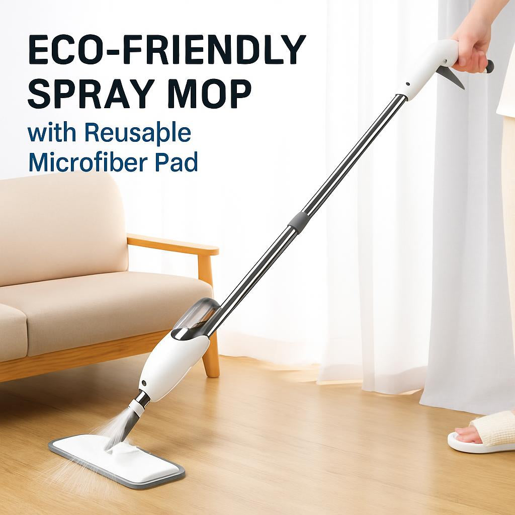 Eco-Friendly Spray Mop with Reusable Microfiber Pad