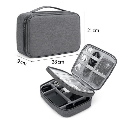 Eco-Friendly Gray Rectangular Cable Organizer Bag
