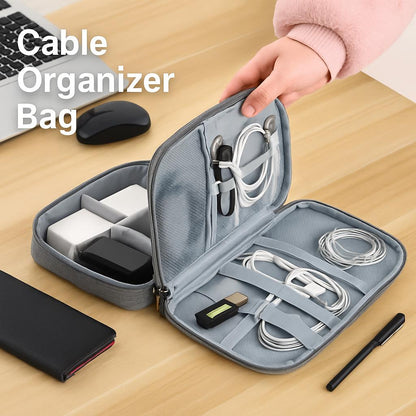 Eco-Friendly Gray Rectangular Cable Organizer Bag