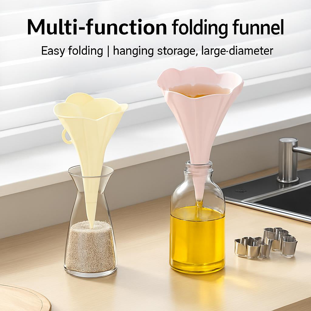 Collapsible Flower-Shaped Silicone Kitchen Funnel