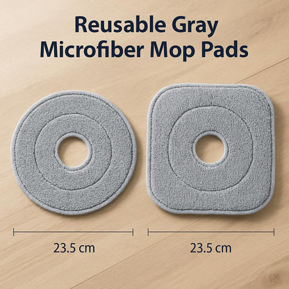Reusable Gray Microfiber Mop Pads - Eco-Friendly Cleaning Solution