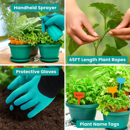 Eco-Friendly Gardening Tool Set with Durable Aluminum Tools and Reusable Bag