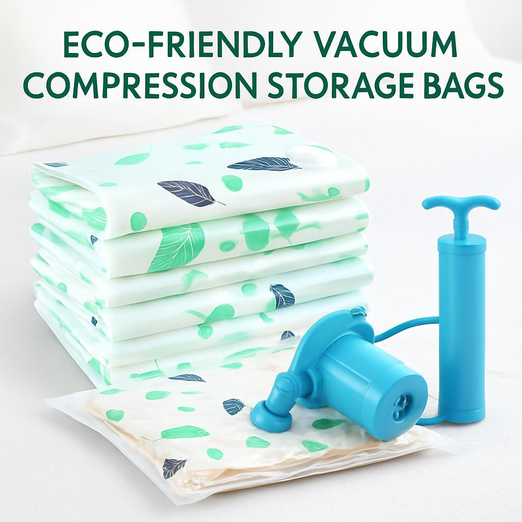 Eco-Friendly Vacuum Compression Storage Bags - Space-Saving & Durable