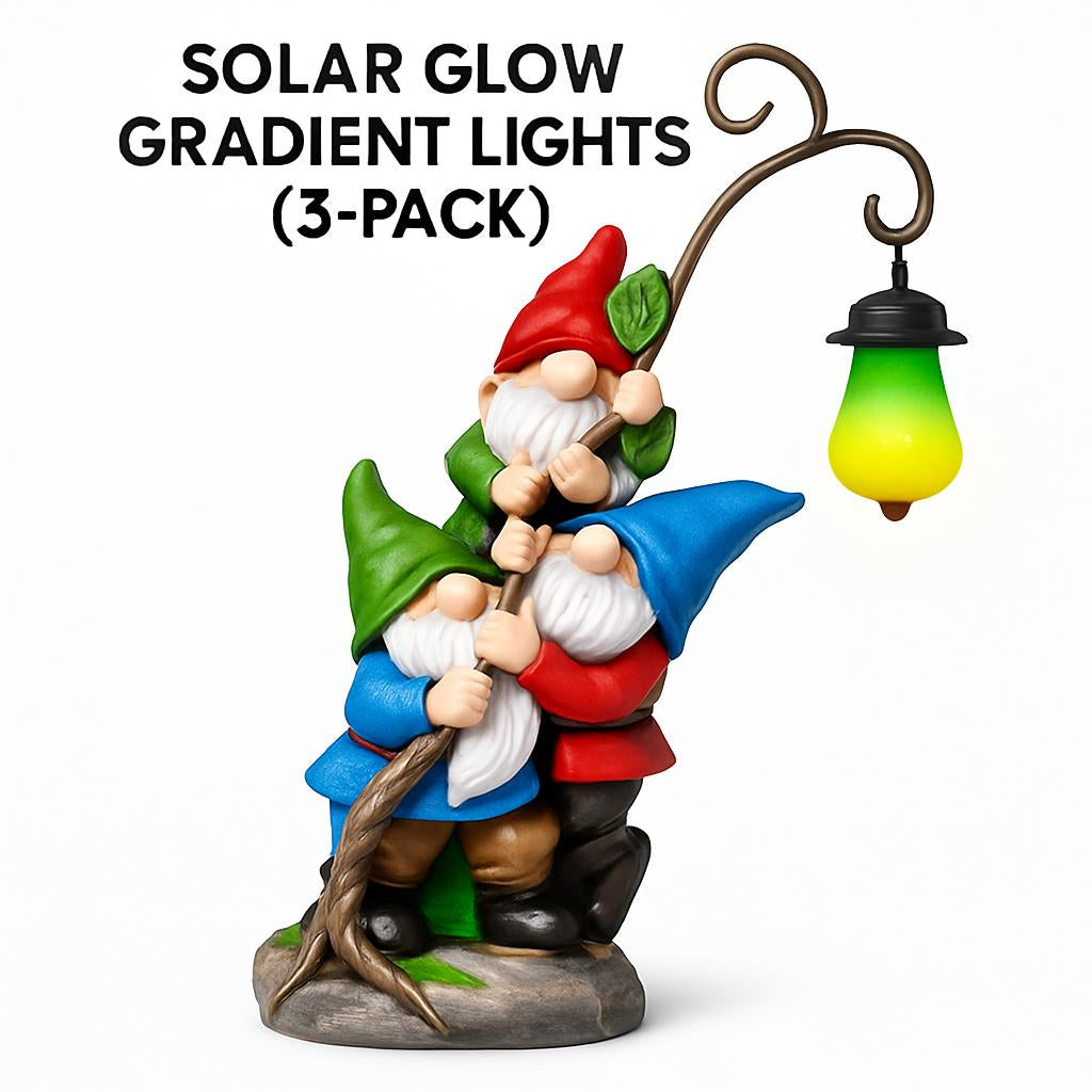 Solar Glow Gradient Lights illuminating a garden path