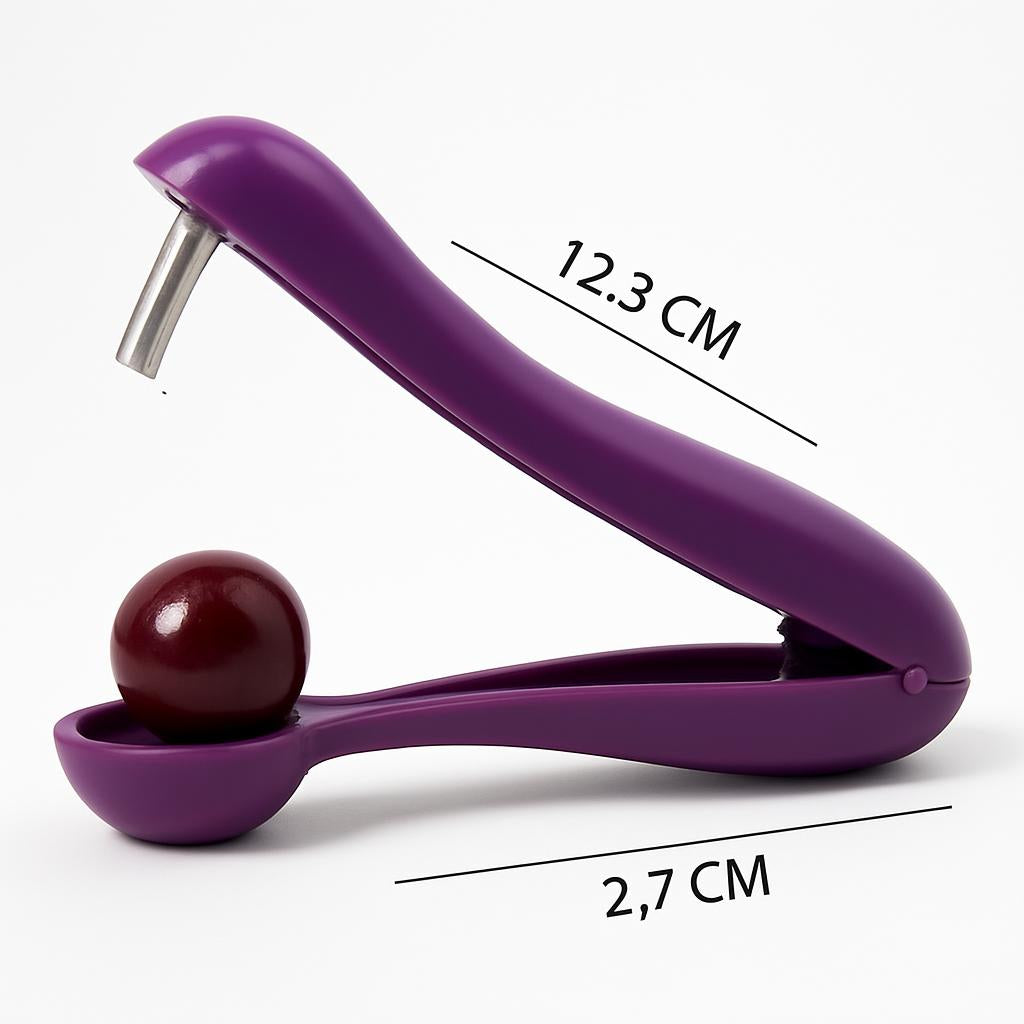 Purple Ergonomic Cherry Pitter - Eco-Friendly Kitchen Tool
