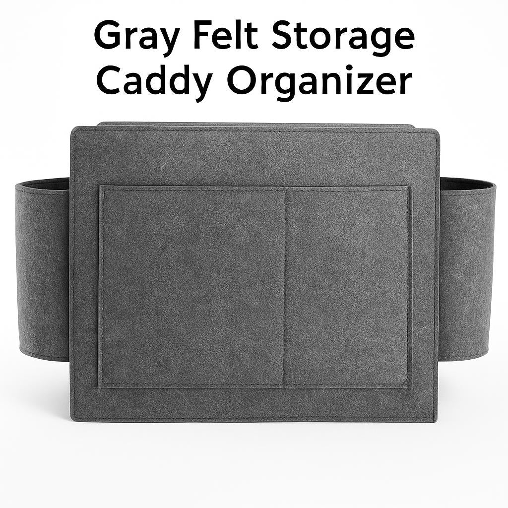 Gray Felt Storage Caddy Organizer - Eco-Friendly, Multi-Pocket Design