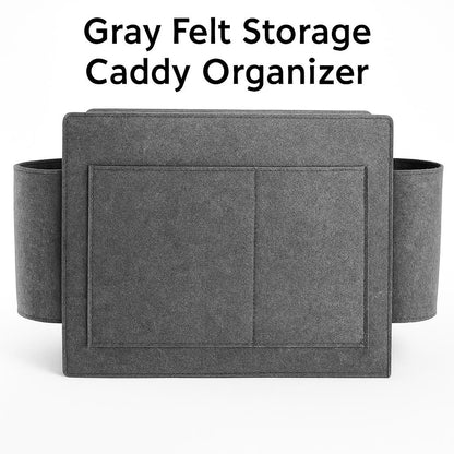 Gray Felt Storage Caddy Organizer - Eco-Friendly, Multi-Pocket Design