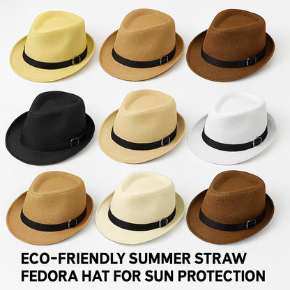 Eco-Friendly Classic Fedora Hat in Natural Colors