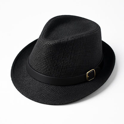 Eco-Friendly Summer Straw Fedora Hat for Sun Protection