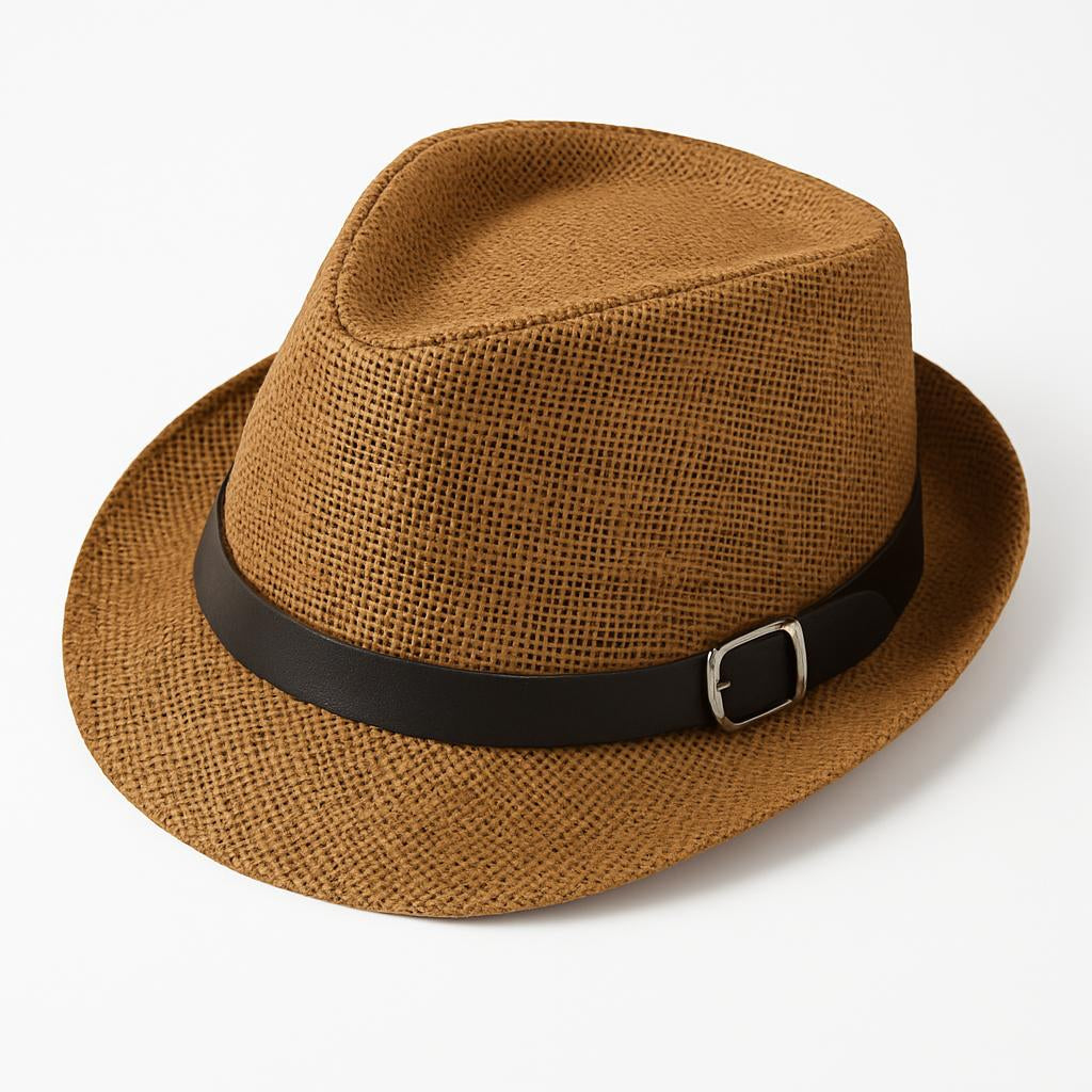 Eco-Friendly Summer Straw Fedora Hat for Sun Protection